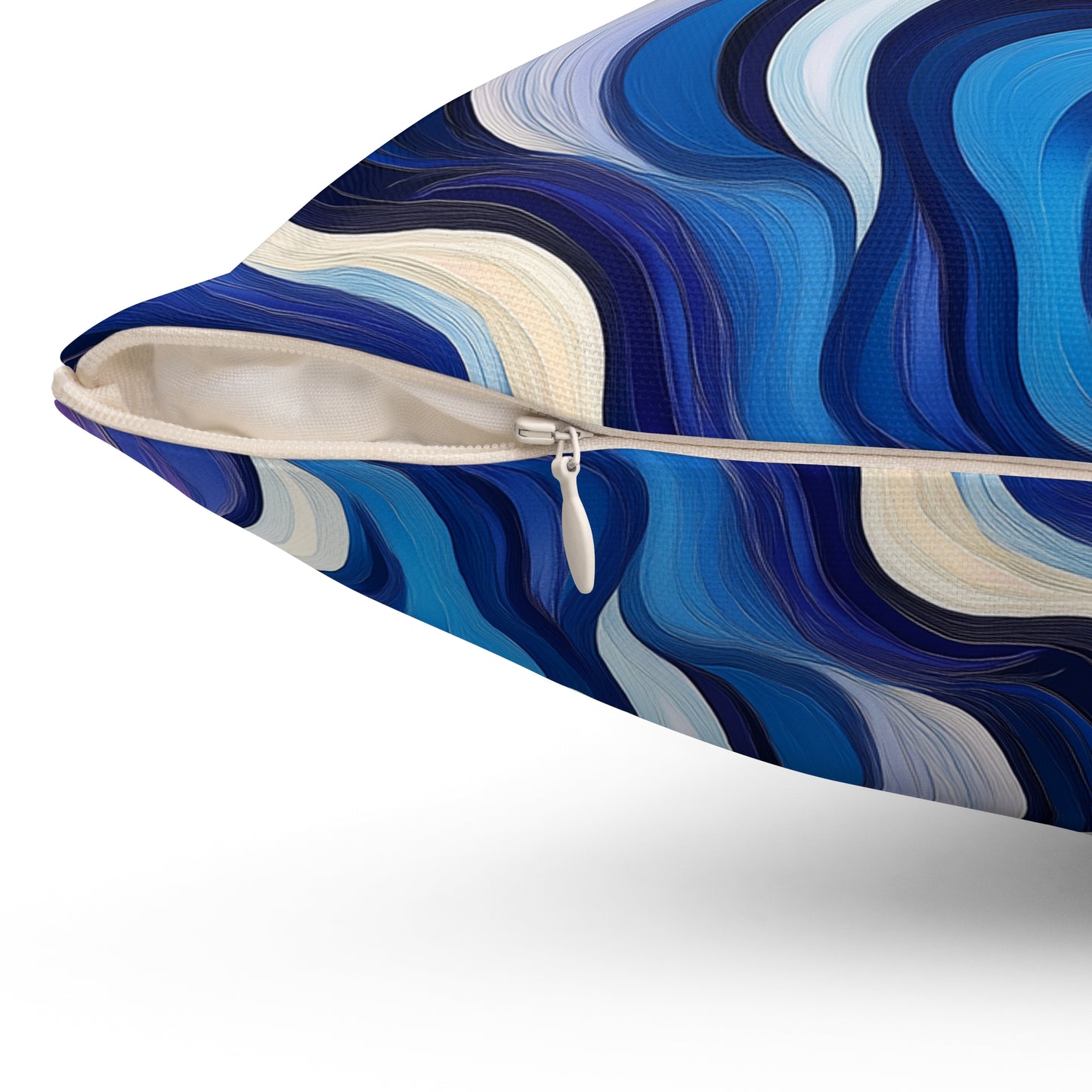 Blue Swirlino Polyester Pillow 2