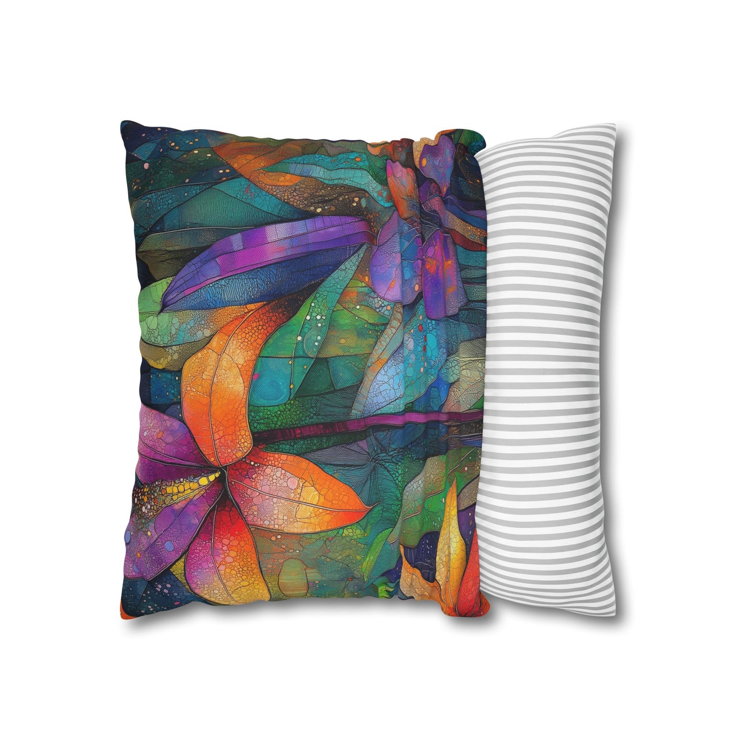 Kaleidoscopic Garden- Square Polyester Pillowcase