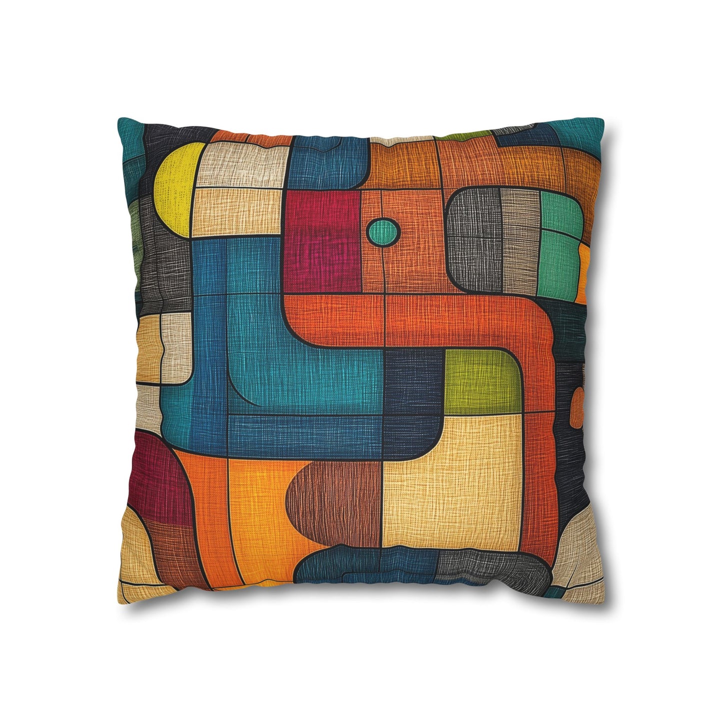 Vibrant Mosaic - Square Polyester Pillowcase