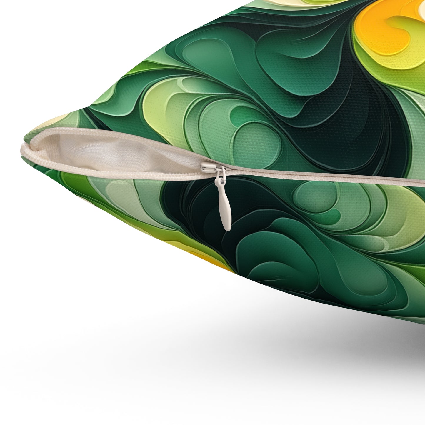 Green Swirlino Polyester Pillow 3