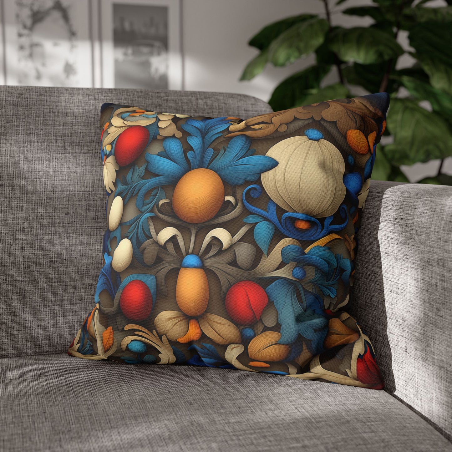 Organic Kaleidoscope - Square Polyester Pillowcase