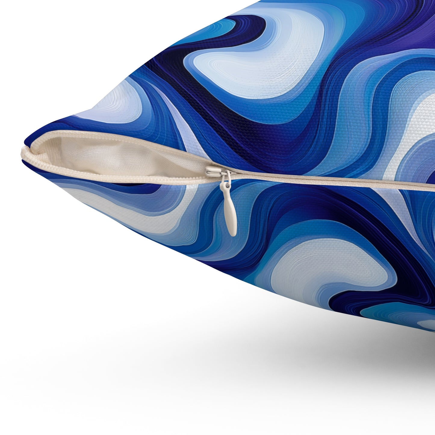 Blue Swirlino Polyester Pillow 8