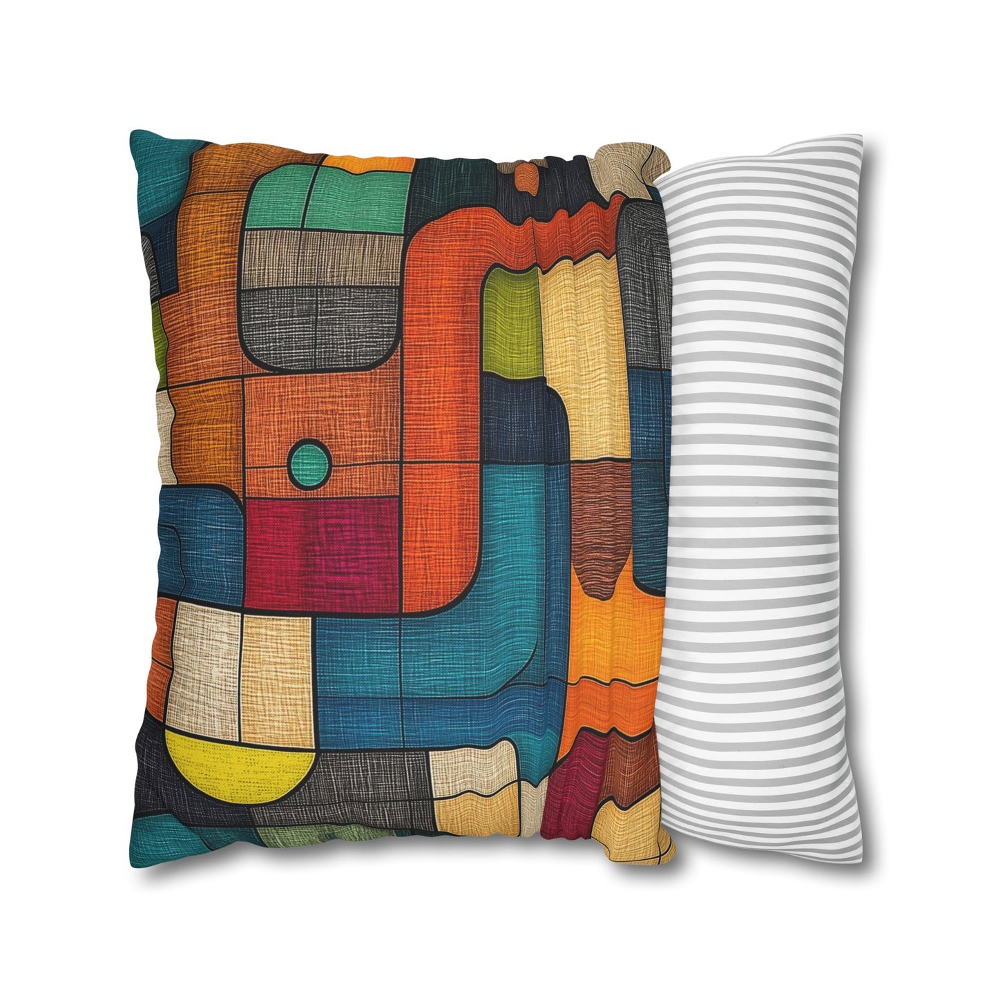 Vibrant Mosaic - Square Polyester Pillowcase