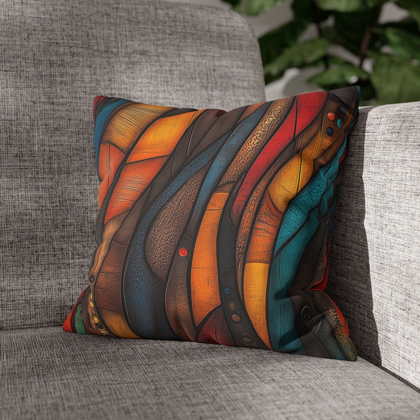 Organic Flow - Square Polyester Pillowcase