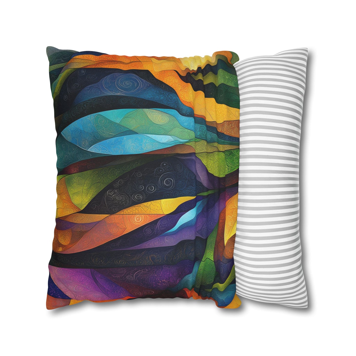 Fluid Fusion- Square Polyester Pillowcase