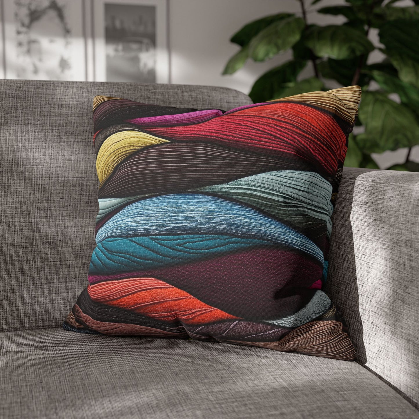 Vibrant Waves - Square Polyester Pillowcase