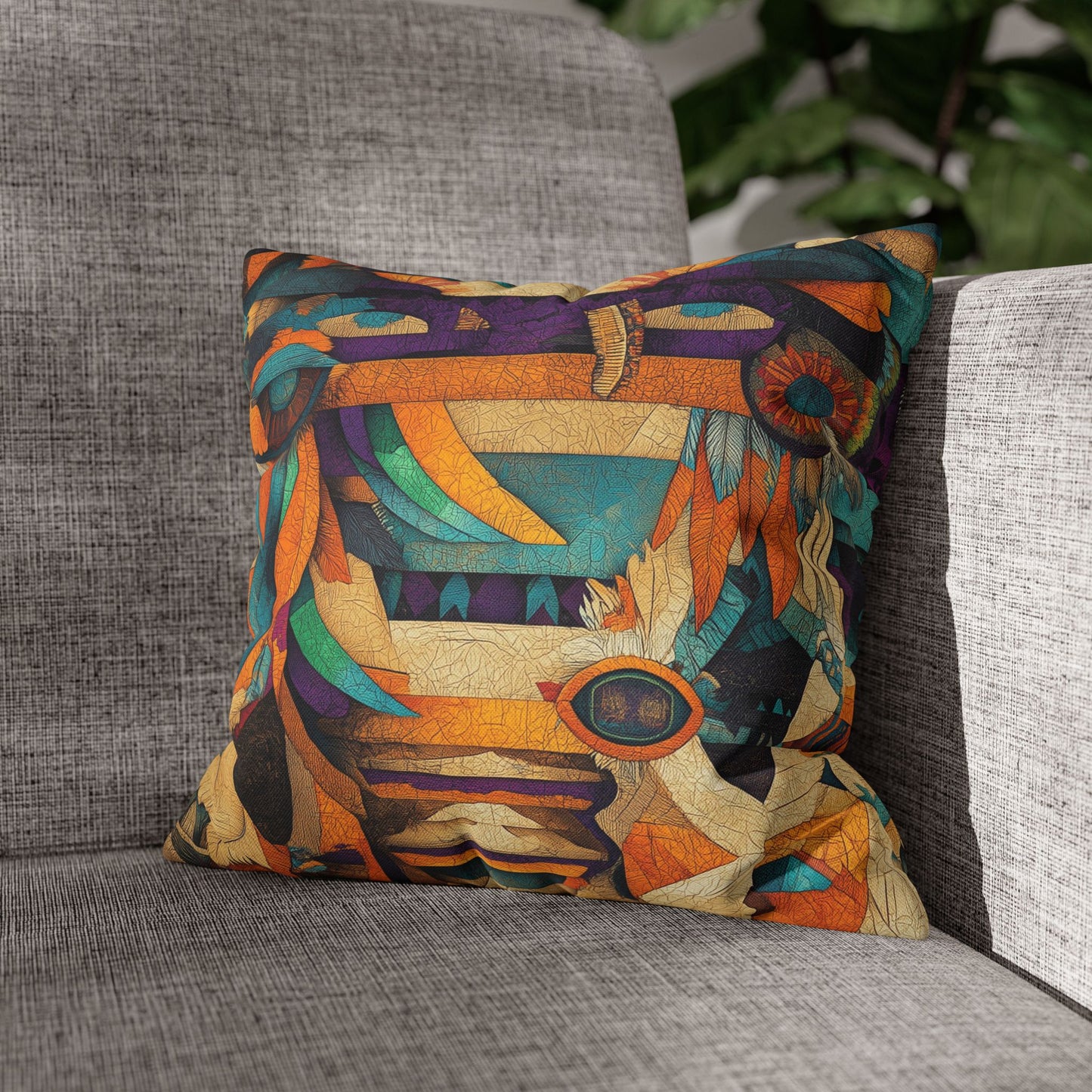 Digital Kaleidoscope- Square Polyester Pillowcase