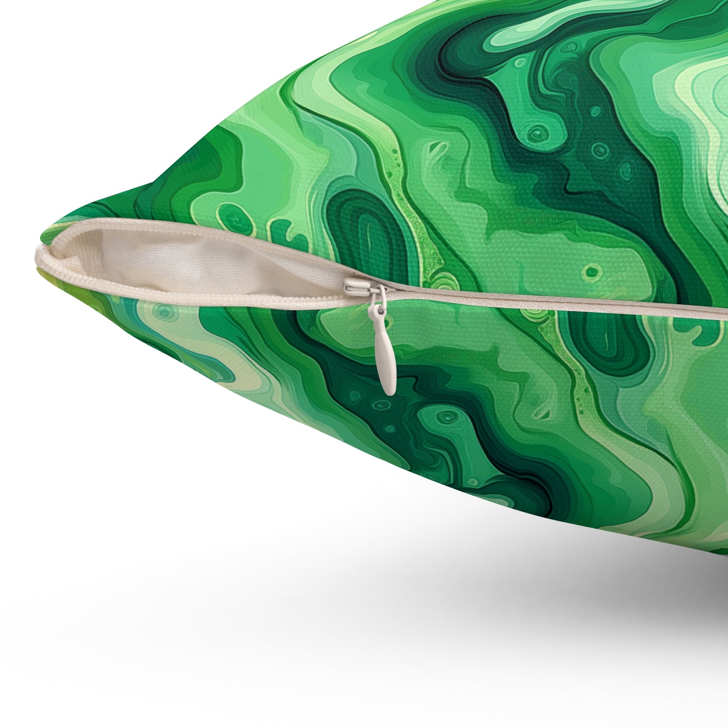 Green Swirlino Polyester Pillow 9