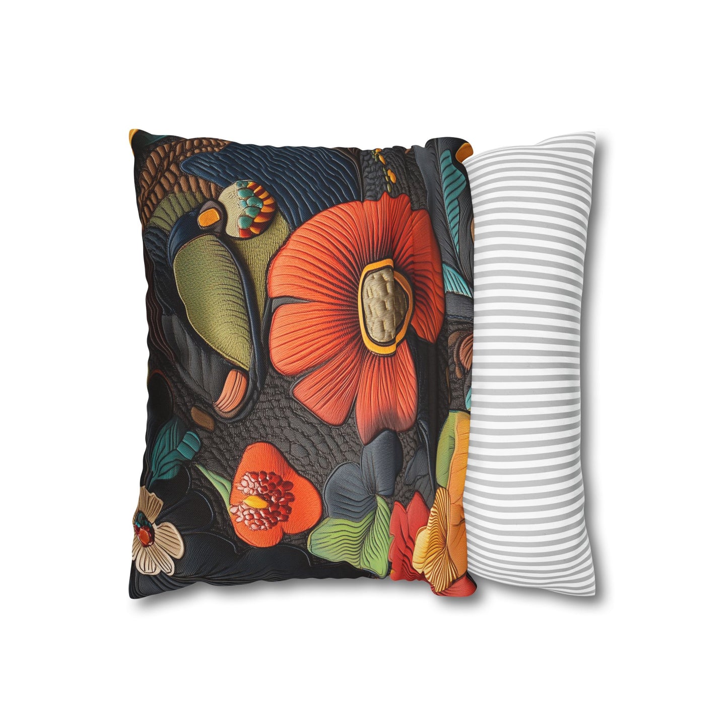 Floral Symphony - Square Polyester Pillowcase