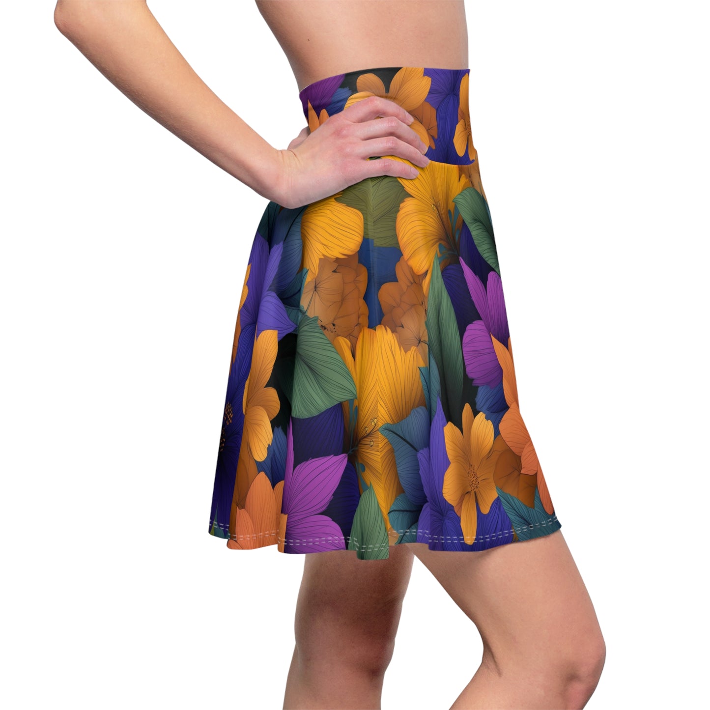 Vibrant Blooms Skater Skirt