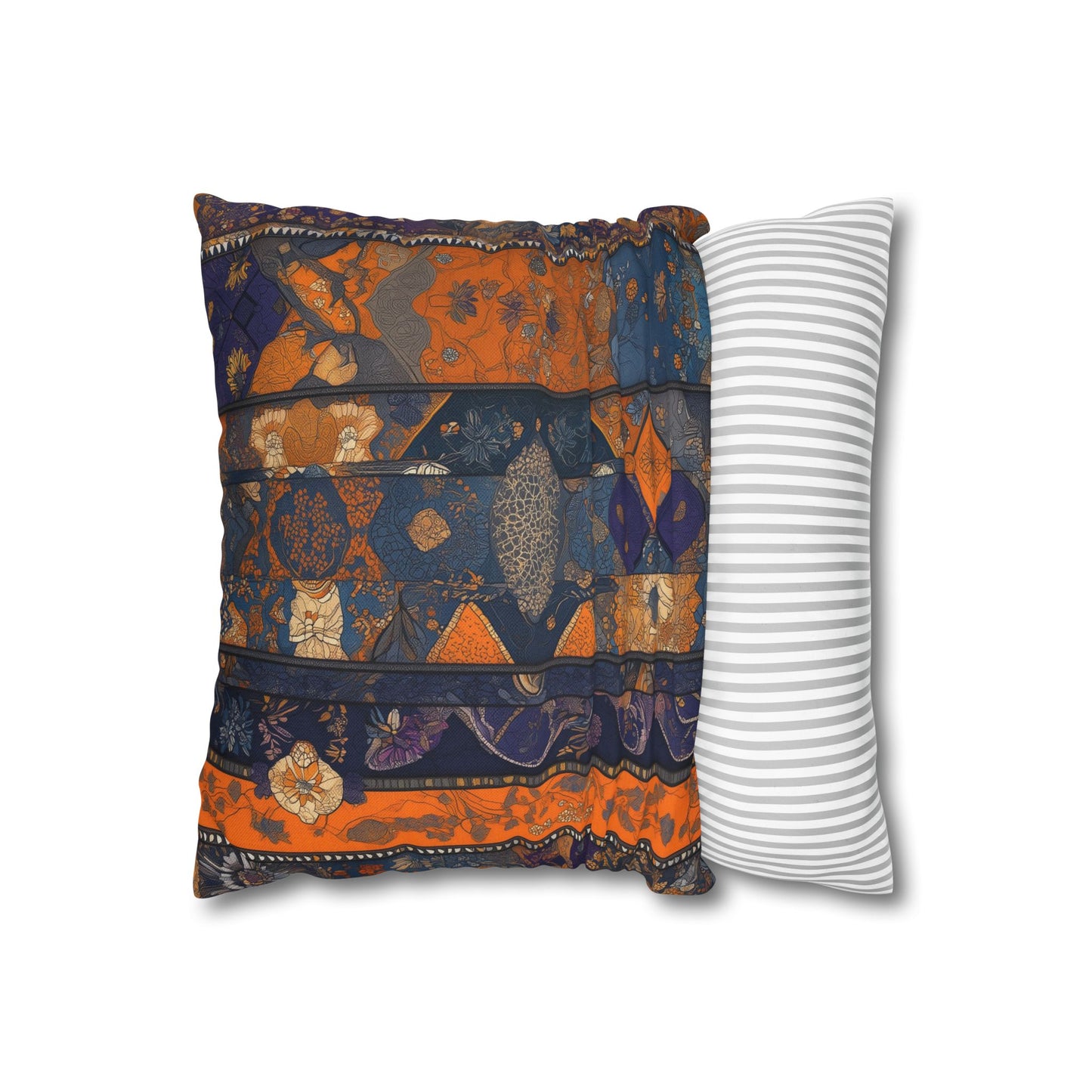 Geometric Blooms- Square Polyester Pillowcase