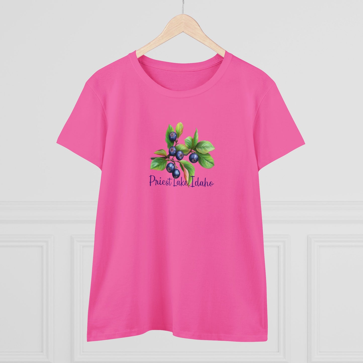 Priest Lake, Idaho Women's Huckleberry Cotton Tee