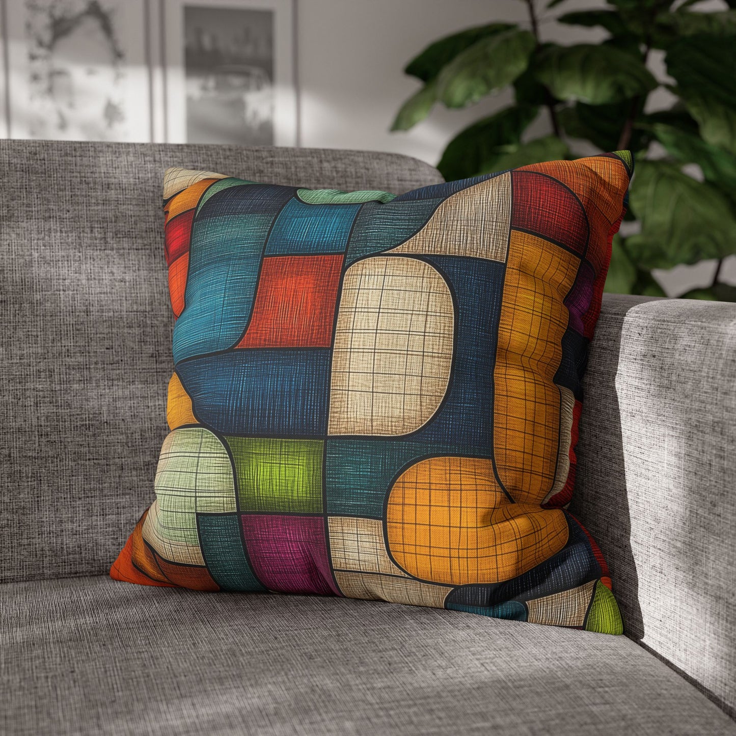 Color Puzzle - Square Polyester Pillowcase