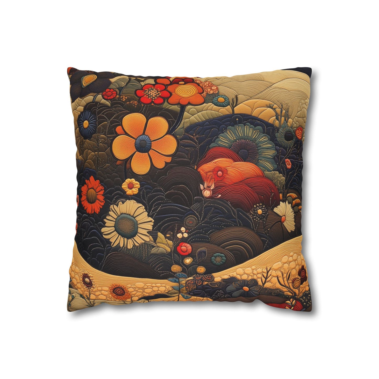 Floral Tapestry - Square Polyester Pillowcase