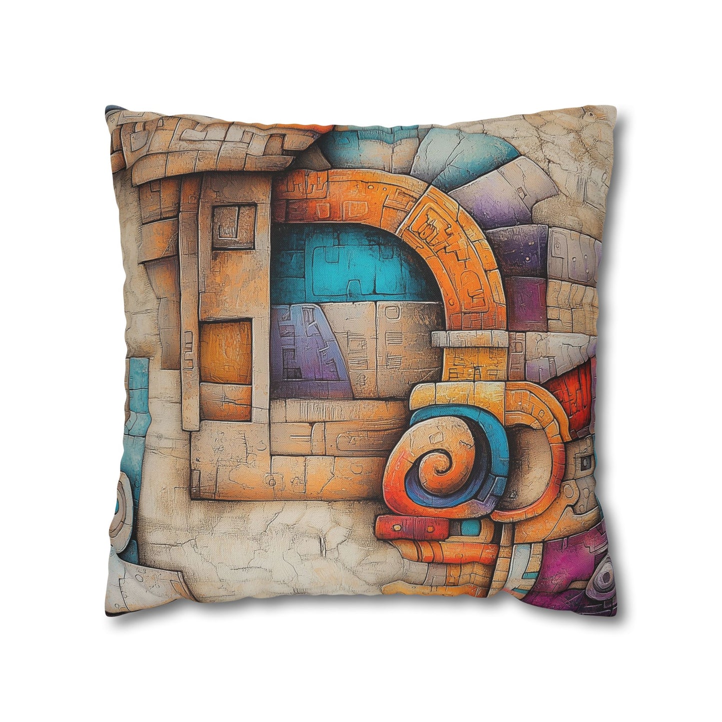 Geometric Reverie- Square Polyester Pillowcase