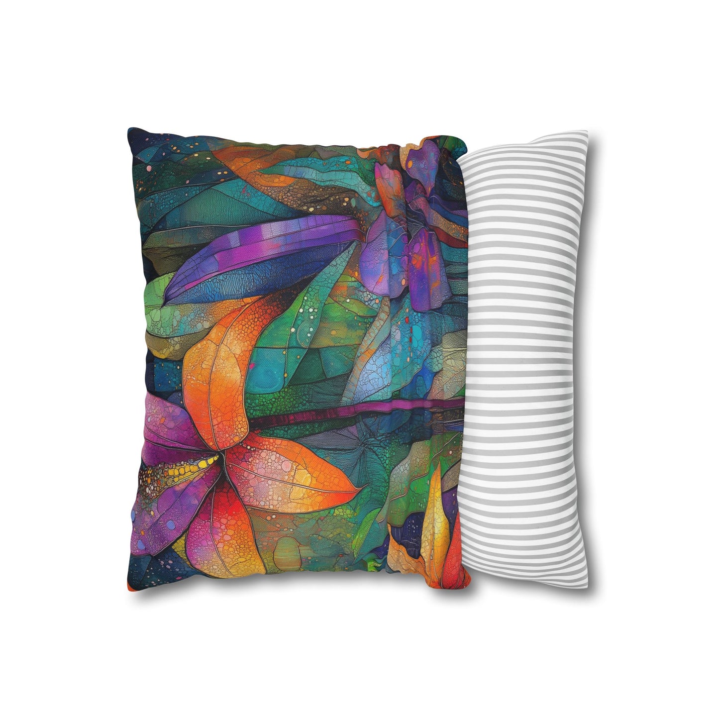 Kaleidoscopic Garden- Square Polyester Pillowcase