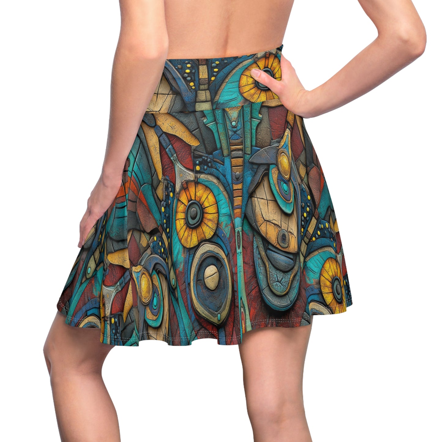 Geometric Dreamcatcher Skater Skirt