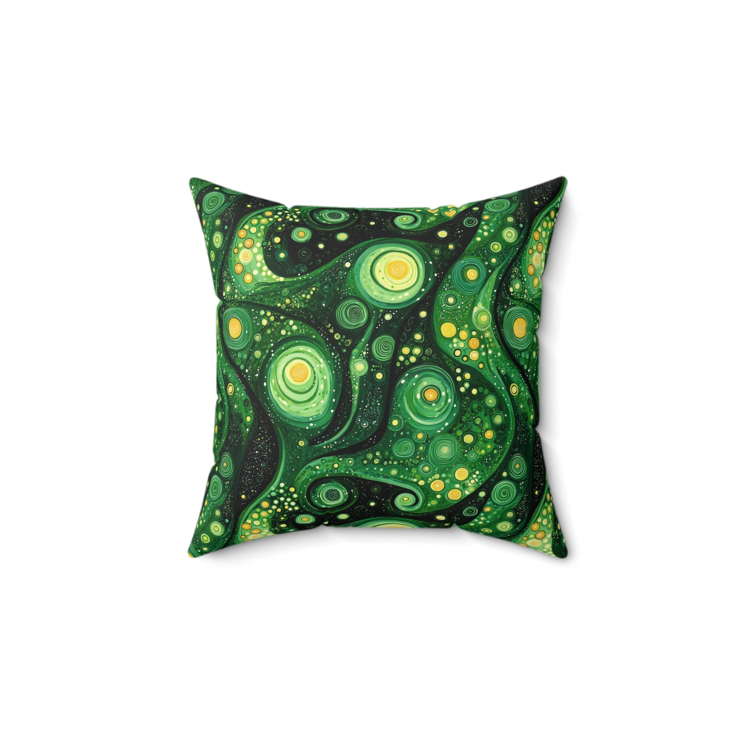 Green Swirlino Polyester Pillow 4