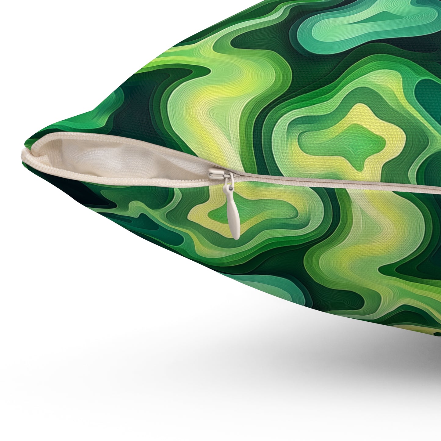 Green Swirlino Polyester Pillow 8