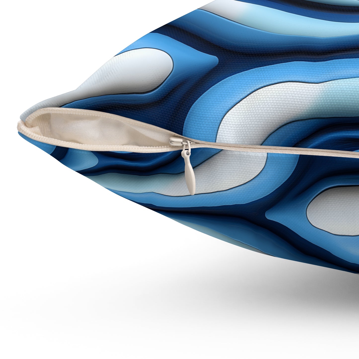 Blue Swirlino Polyester Pillow 3