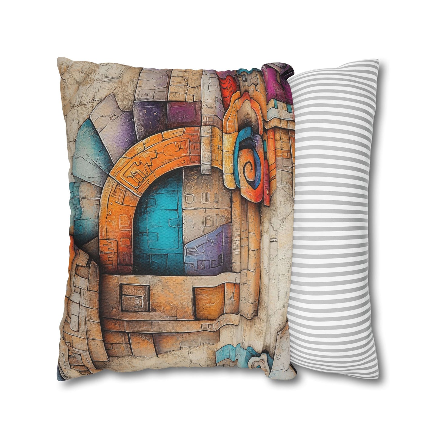 Geometric Reverie- Square Polyester Pillowcase
