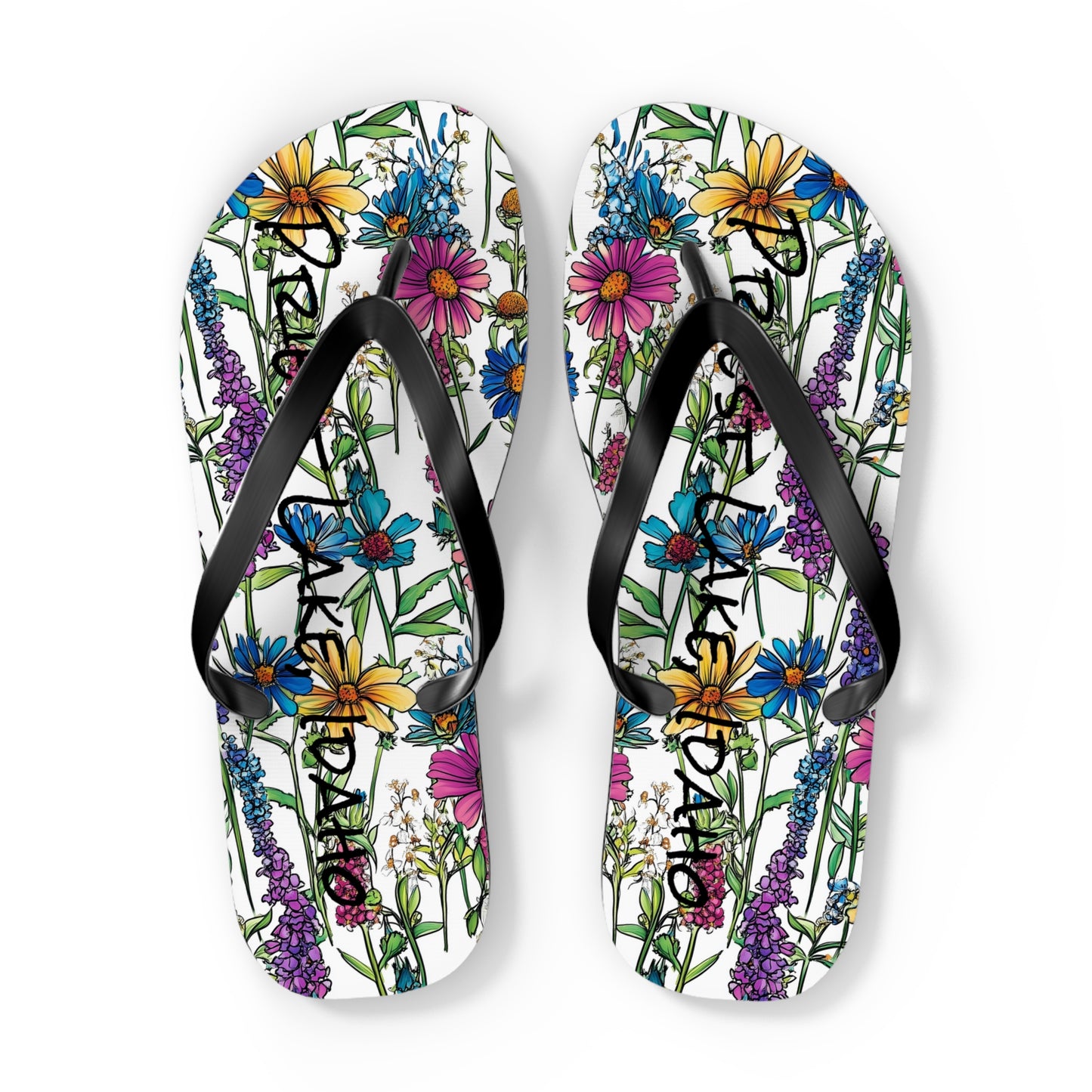Priest Lake Wildflower Flip Flops