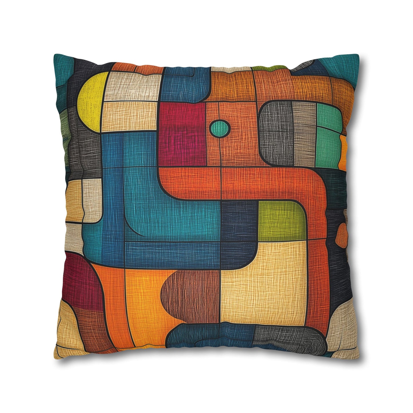 Vibrant Mosaic - Square Polyester Pillowcase