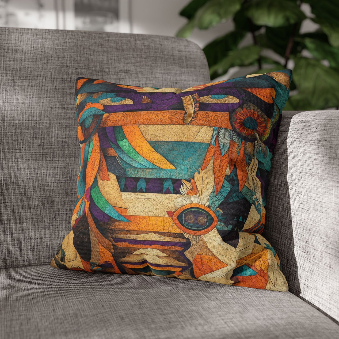 Digital Kaleidoscope- Square Polyester Pillowcase