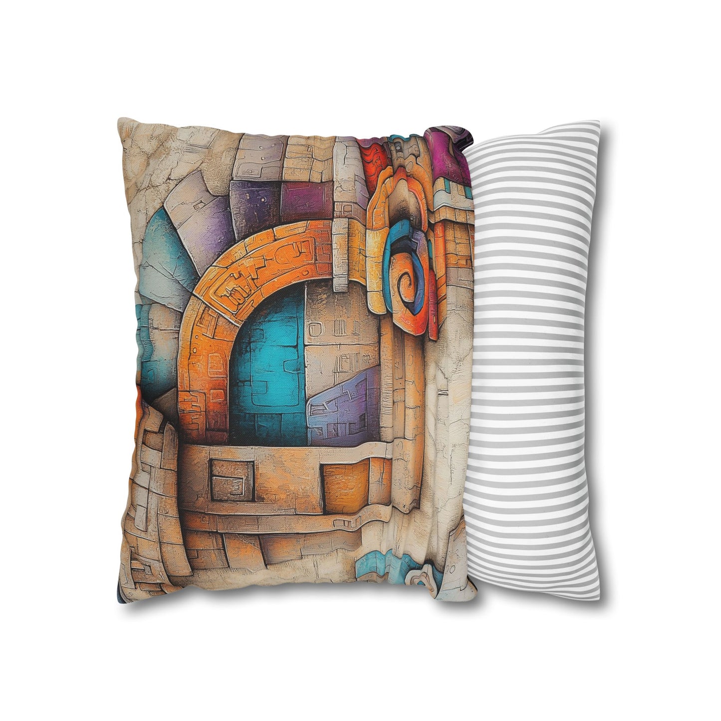 Geometric Reverie- Square Polyester Pillowcase