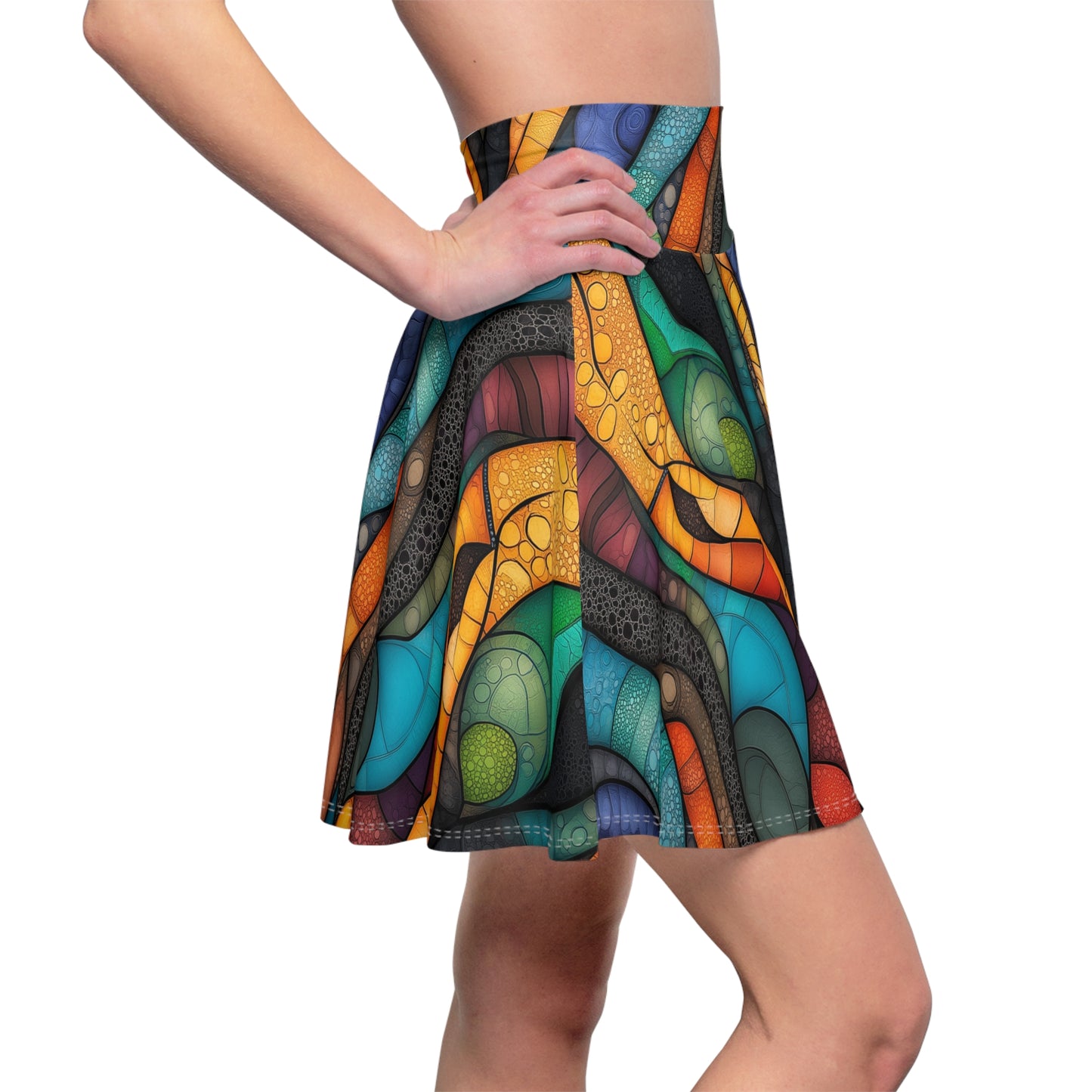 Undulating Hues Skater Skirt