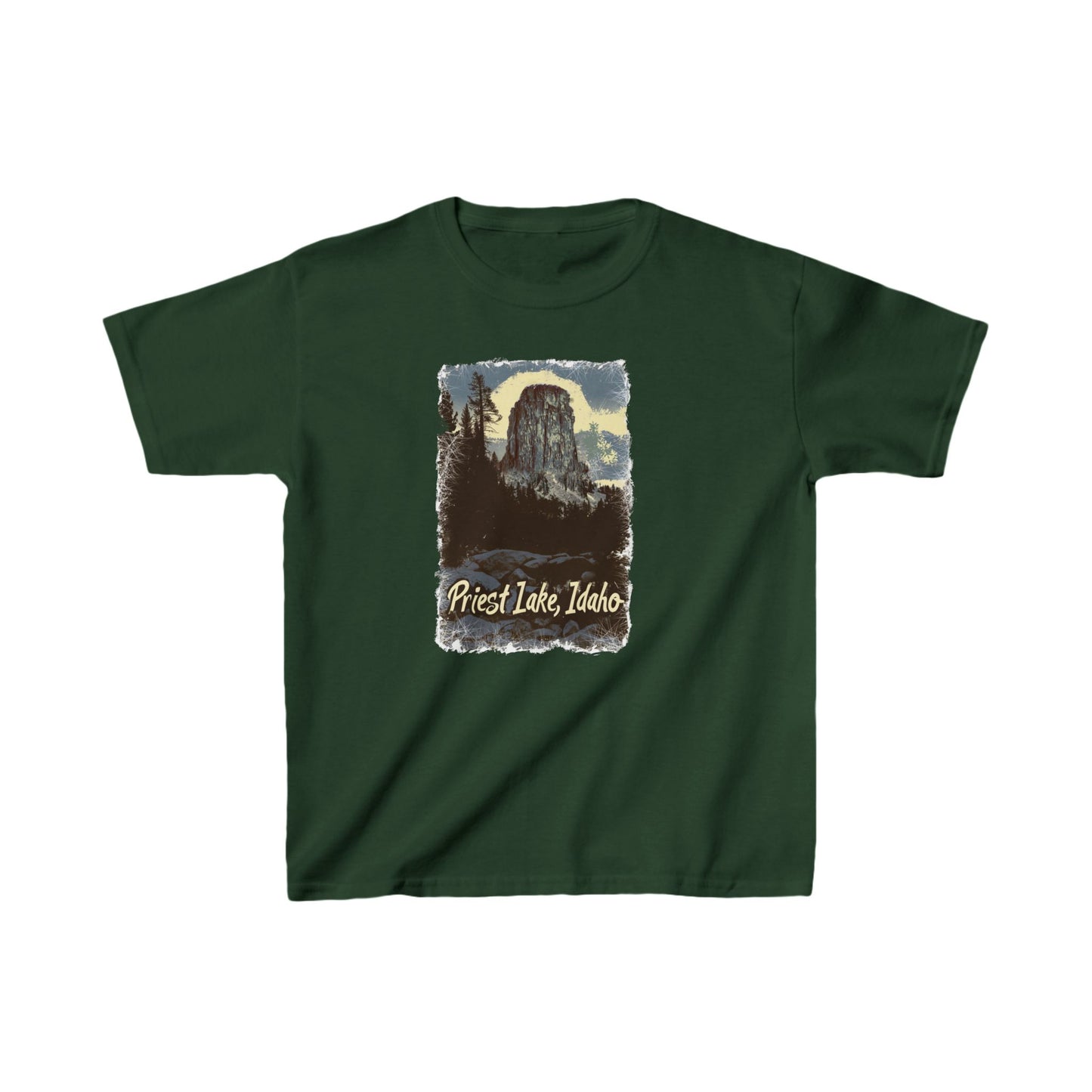 Priest Lake, Idaho Chimney Rock Kids T-shirt
