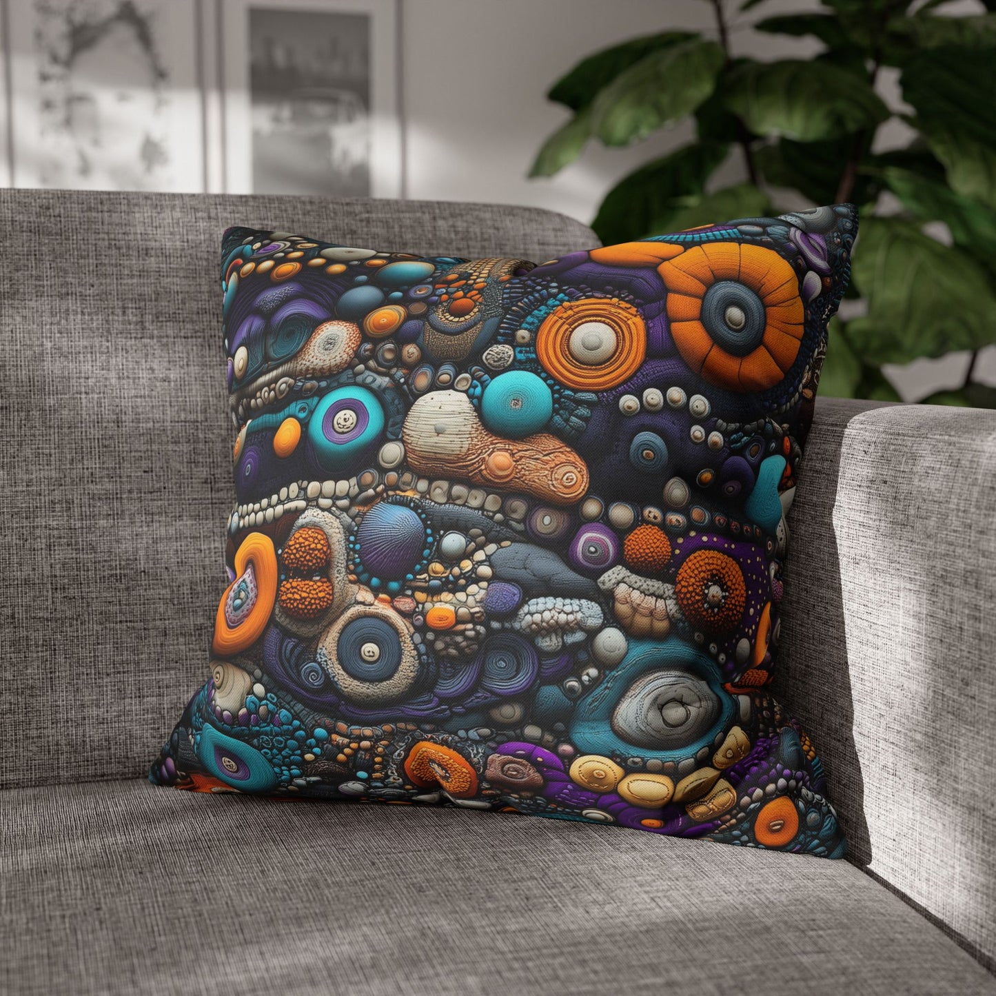 Microcosmic Odyssey- Square Polyester Pillowcase