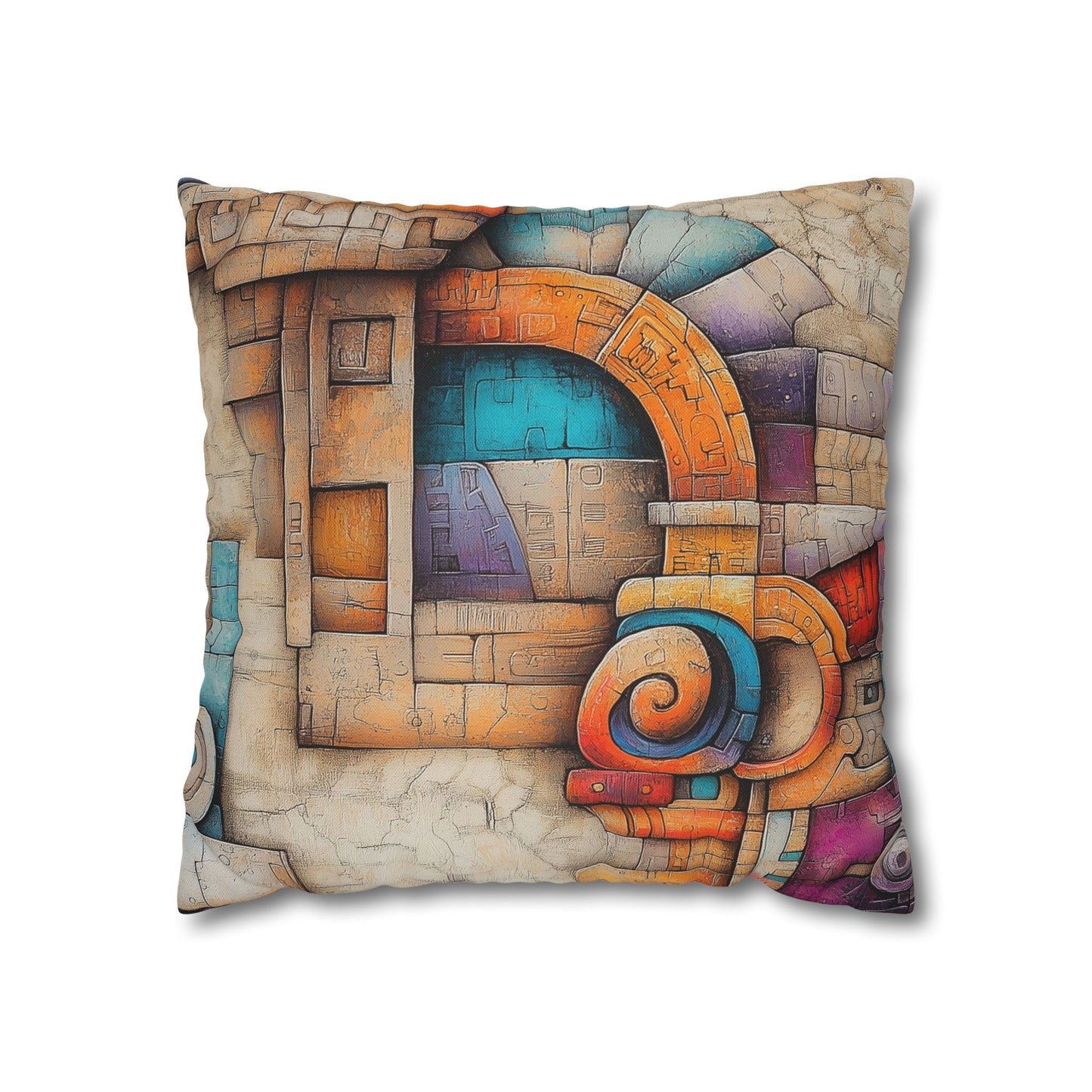 Geometric Reverie- Square Polyester Pillowcase