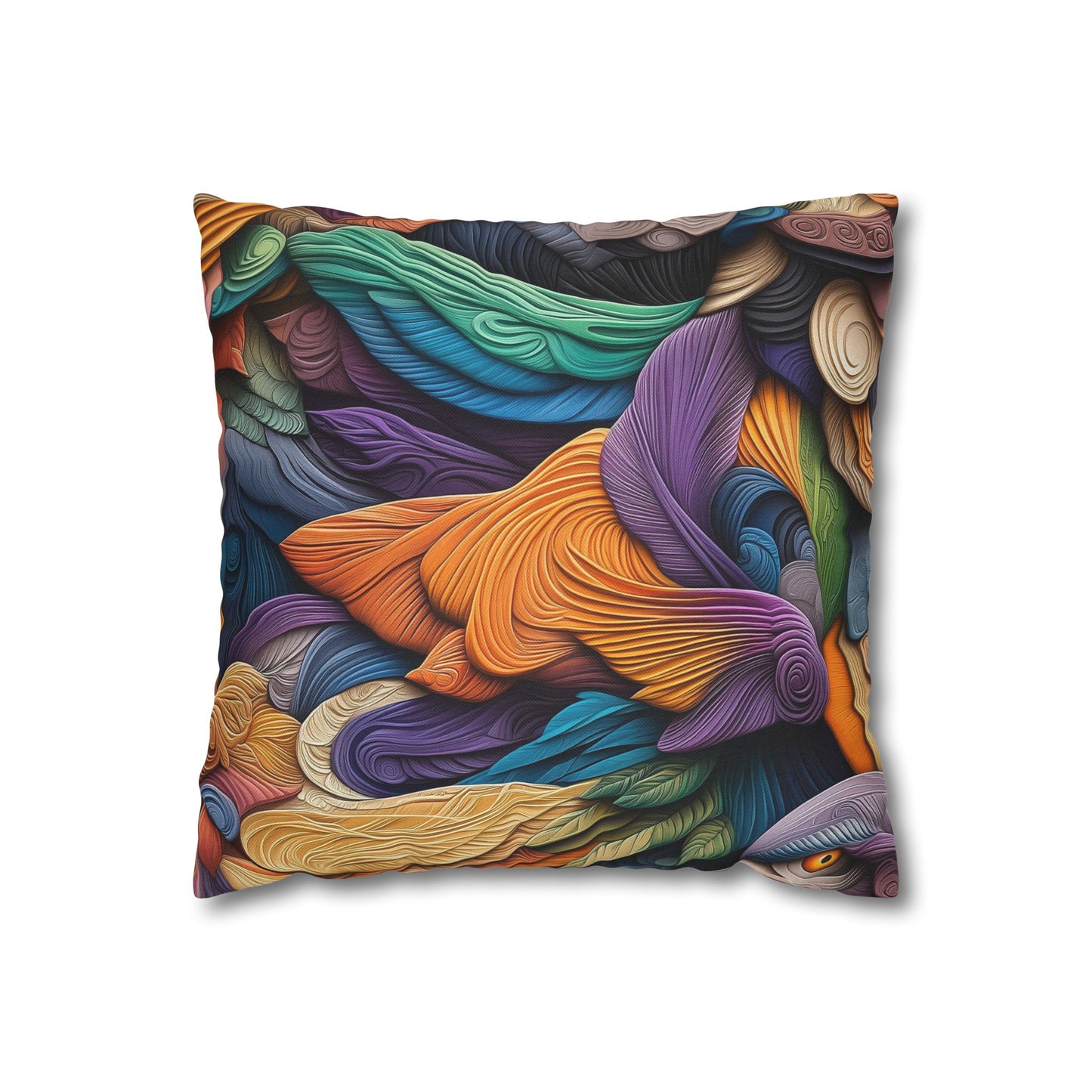 Feathered Fantasia- Square Polyester Pillowcase