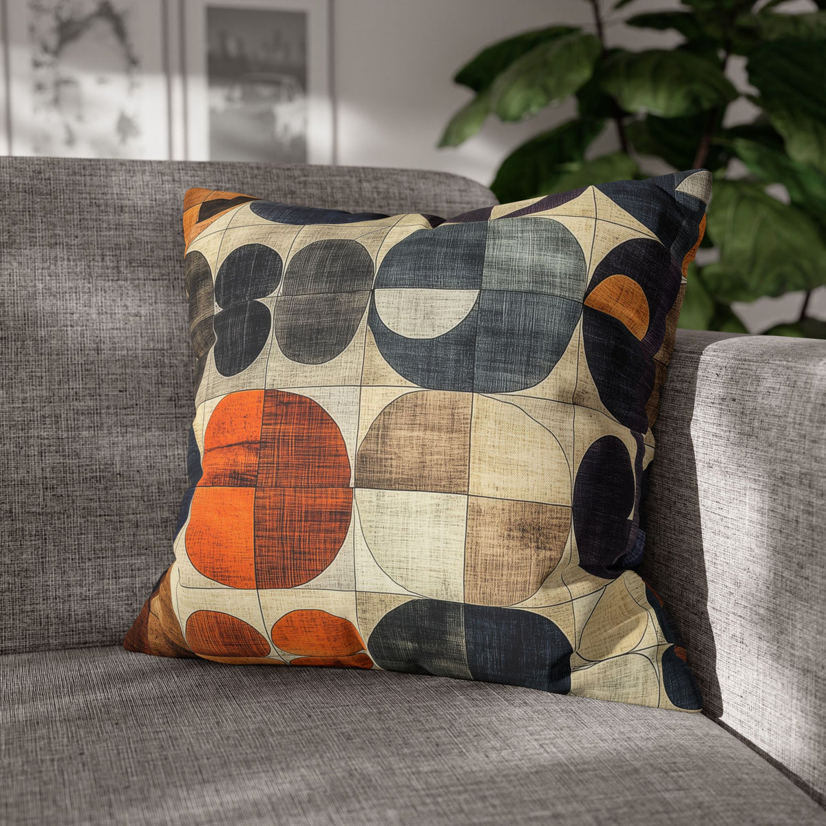 Earthy Abstract- Square Polyester Pillowcase