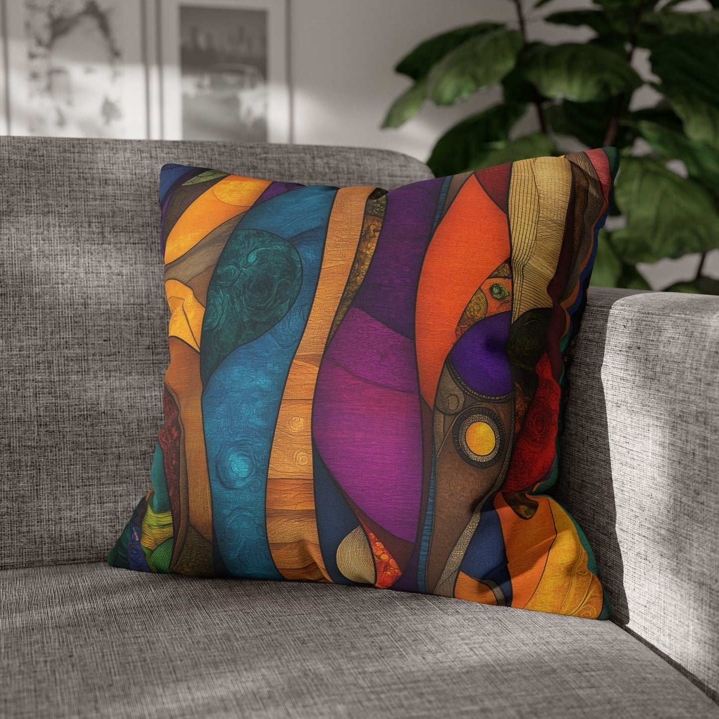 Abstract Harmony- Square Polyester Pillowcase