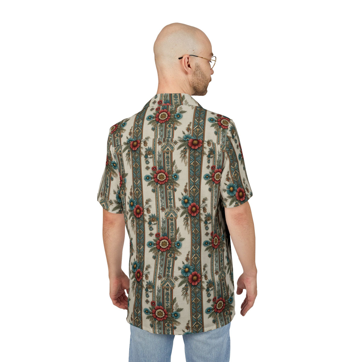 Copy of Vintage Floral Hawaiian Shirt — Teal & Maroon Aloha Button-Down