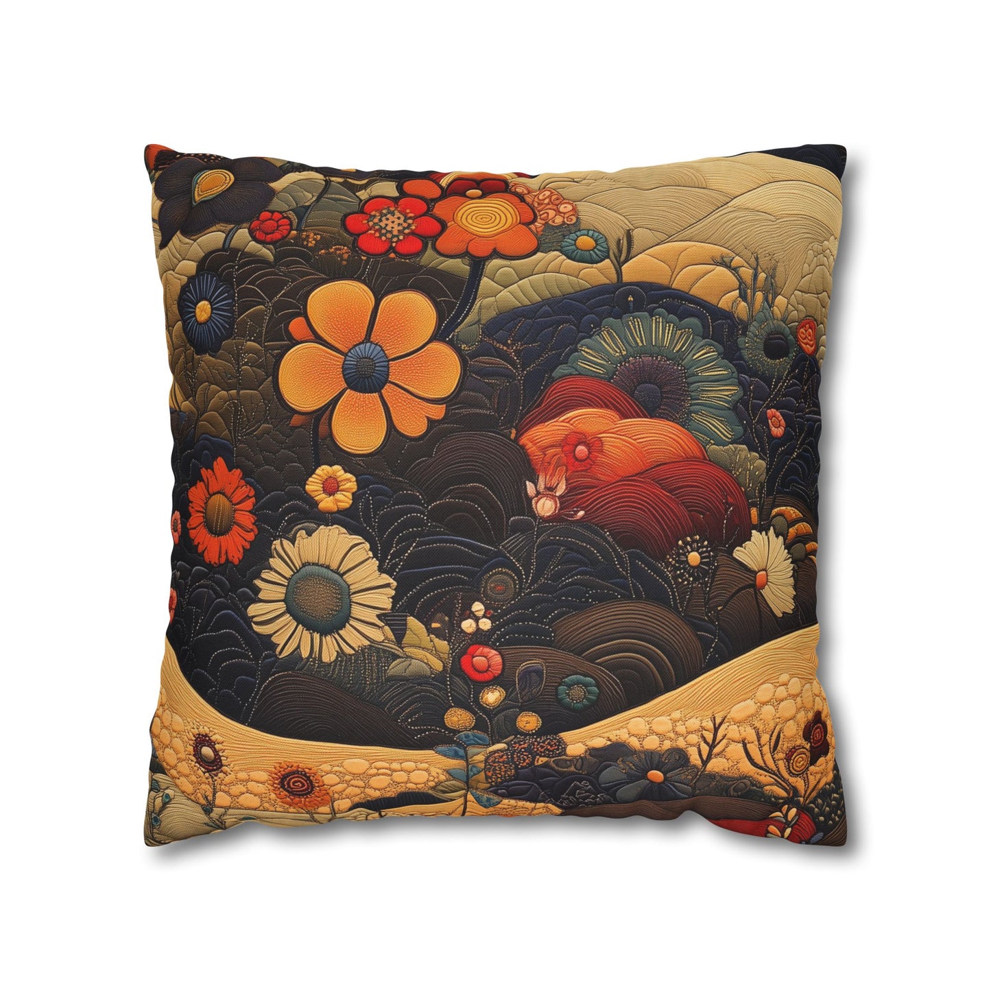 Floral Tapestry - Square Polyester Pillowcase