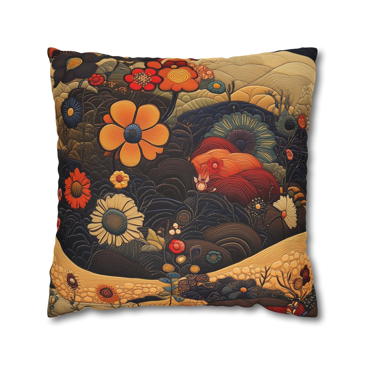 Floral Tapestry - Square Polyester Pillowcase