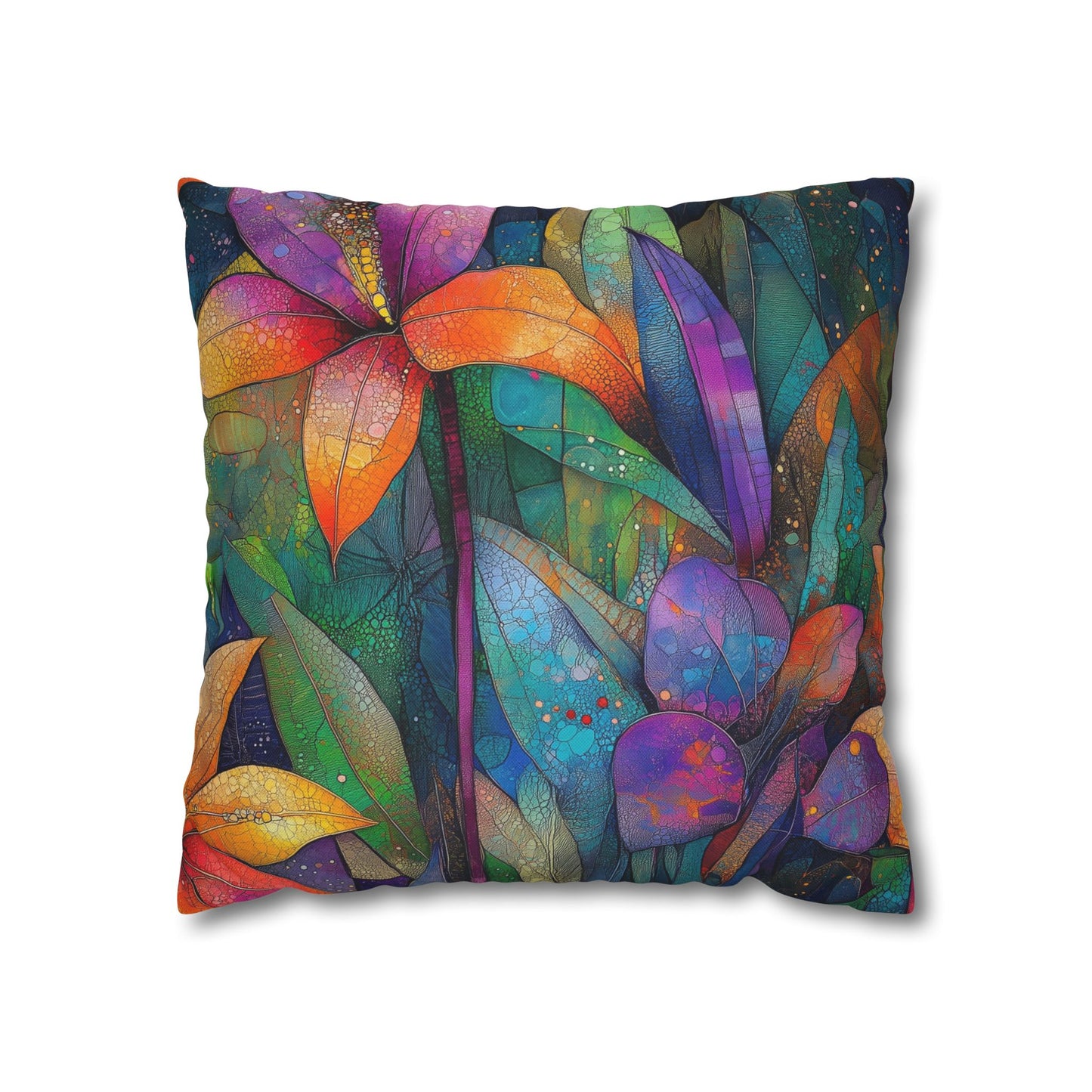 Kaleidoscopic Garden- Square Polyester Pillowcase
