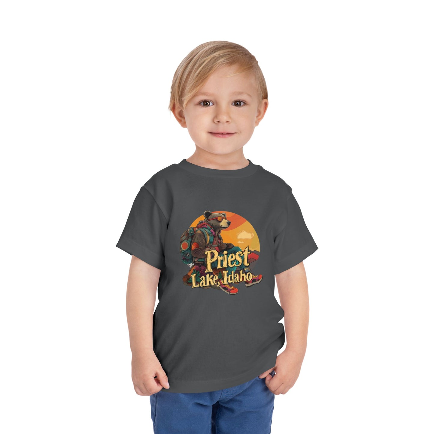 Priest Lake Hiker Bear Toddler Short Sleeve Tee