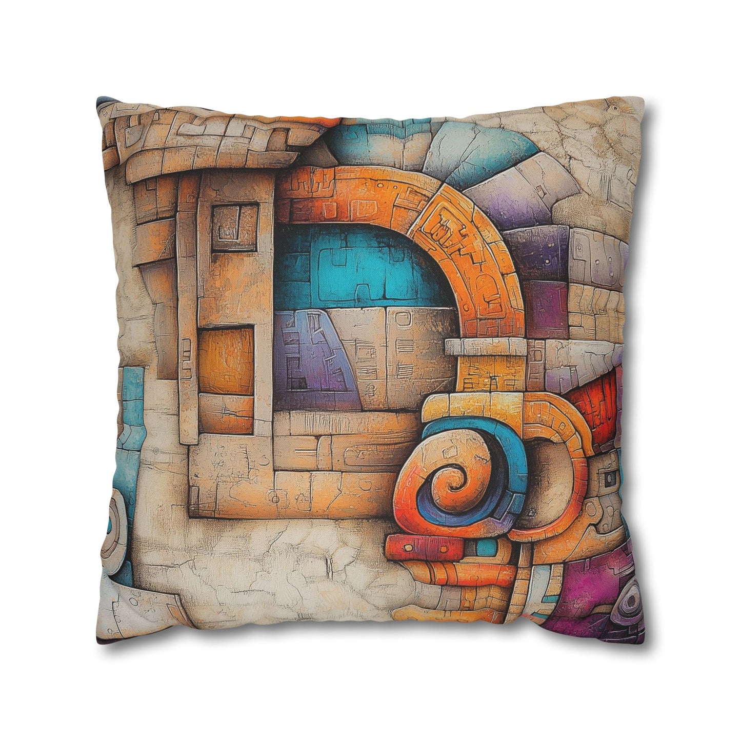 Geometric Reverie- Square Polyester Pillowcase