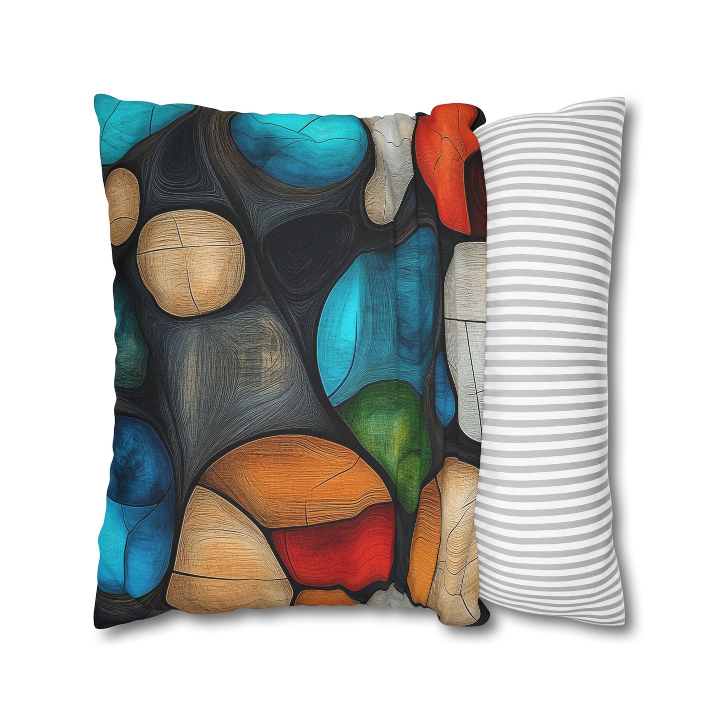 River Rocks - Square Polyester Pillowcase