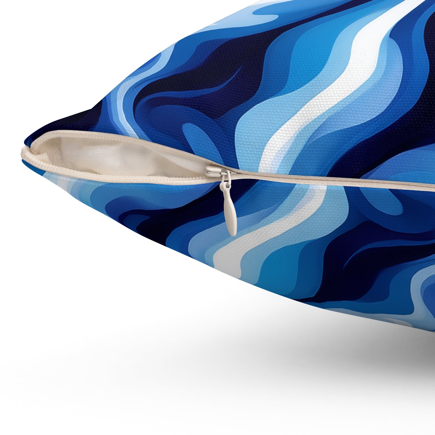 Blue Swirlino Polyester Pillow 5