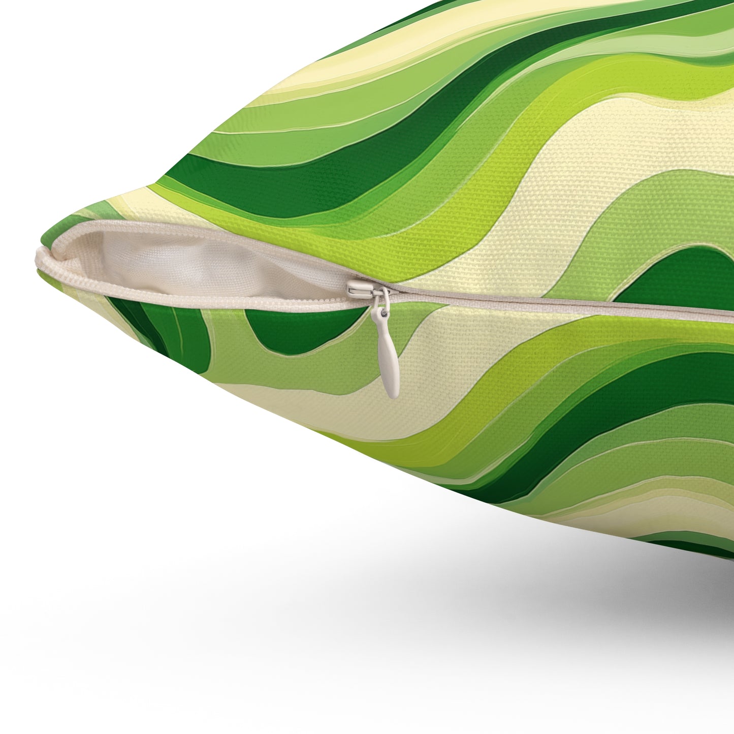 Green Swirlino Polyester Pillow 12