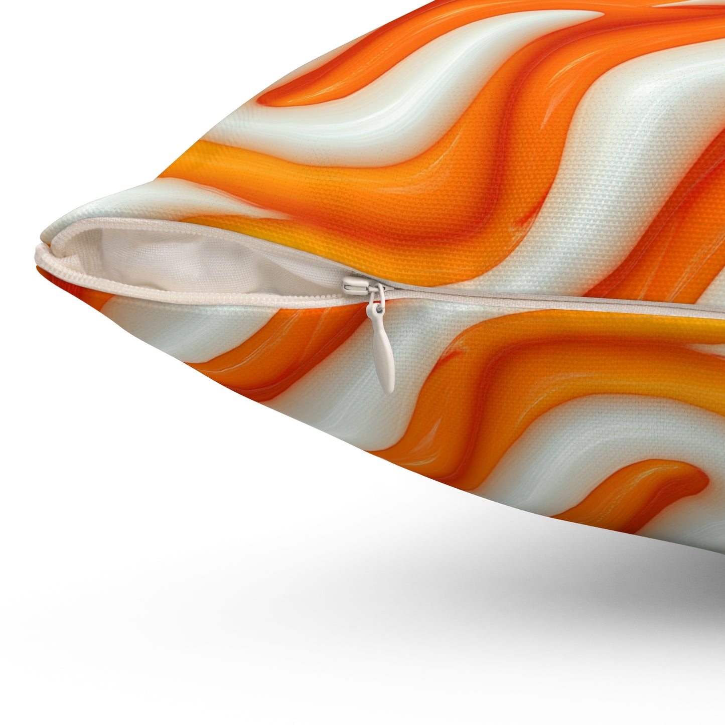 Orange Swirlino Polyester Pillow 1