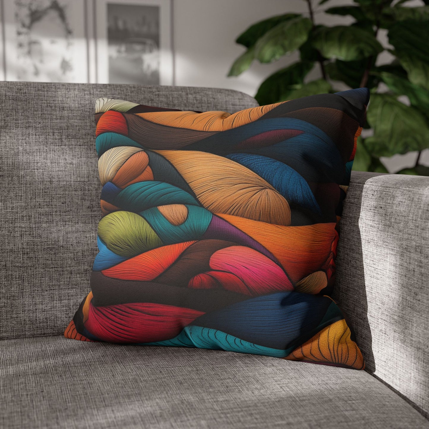 Chromatic Waves - Square Polyester Pillowcase