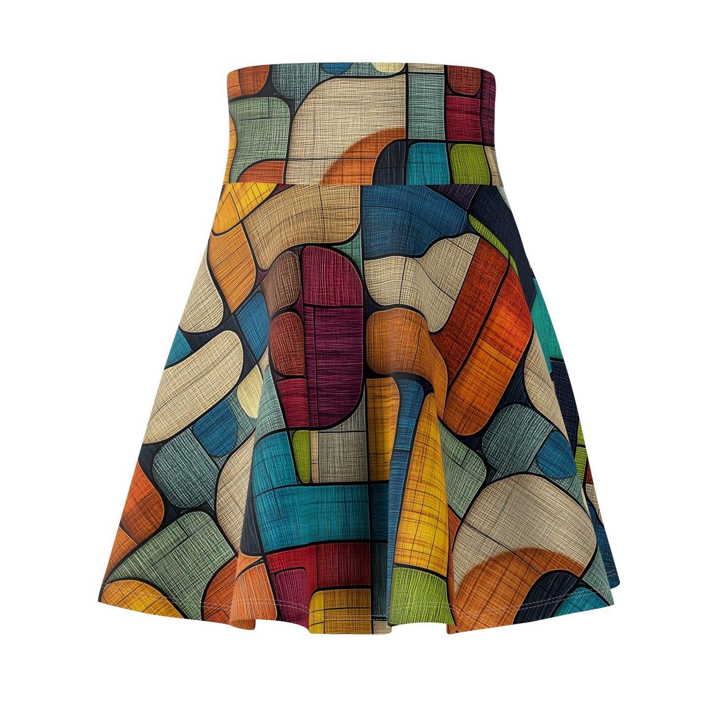 Vibrant Puzzle Skater Skirt