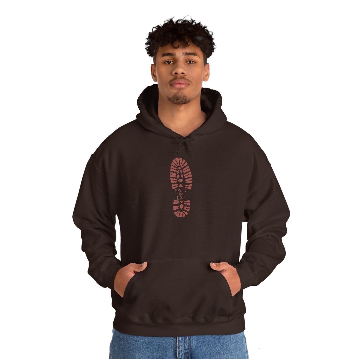 Priest Lake Classic Boot Print from the 1990’s - Heavy Blend Hooded Sweatshirt