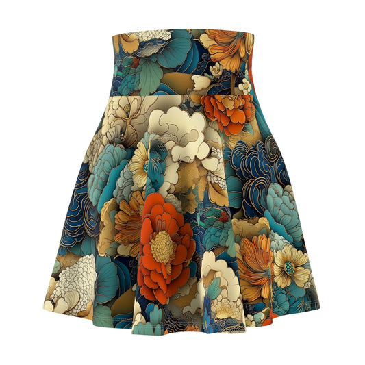 Asian Floral Dream - Skater Skirt